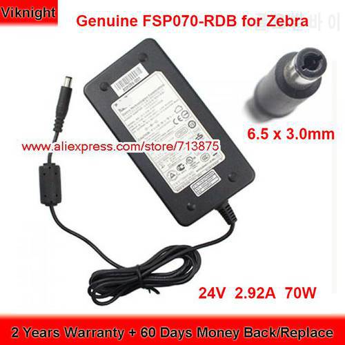 Genuine FSP070-RDB 24V 2.92A AC Adapter 70W Charger for Zebra 808099-001 9NA0700500 H00156097 with 6.5 x 3.0mm Tip Power Supply