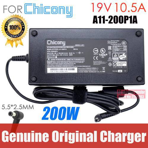 Original A200A007L Chicony AC Adapter A11-200P1A 19V 10.5A 200W Power Supply For Clevo P650RG P670RG P671RG SAGER NP8152 NP8176