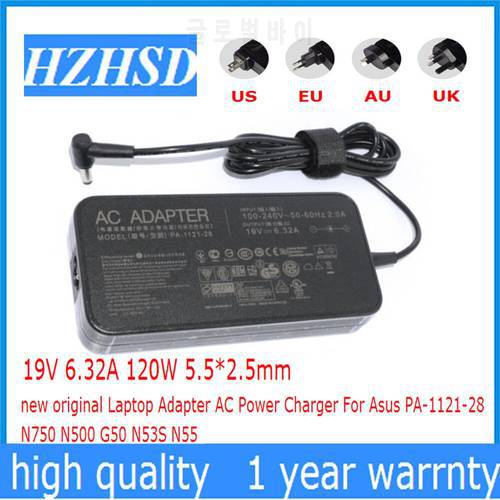 19V 6.32A 120W 5.5*2.5mm new original Laptop Adapter AC Power Charger For Asus PA-1121-28 N750 N500 G50 N53S N55