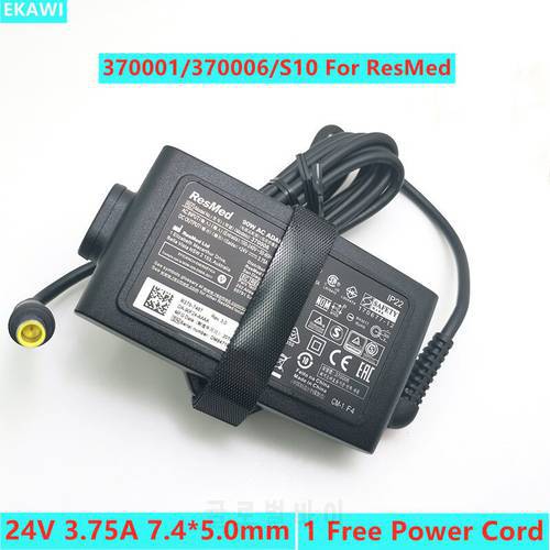 Genuine 24V 3.75A 90W 370001 AC Adapter For ResMed AIR CURVE S10 AIR SENSE S10 1 370002 370006 R370-7232 Power Supply Charger