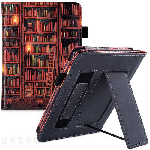 AROITA Stand Case for PocketBook Aqua 2/Touch Lux 3/Basic 3 eReaders - Hand Strap Cover for PocketBook 614/624/625/626/640/641