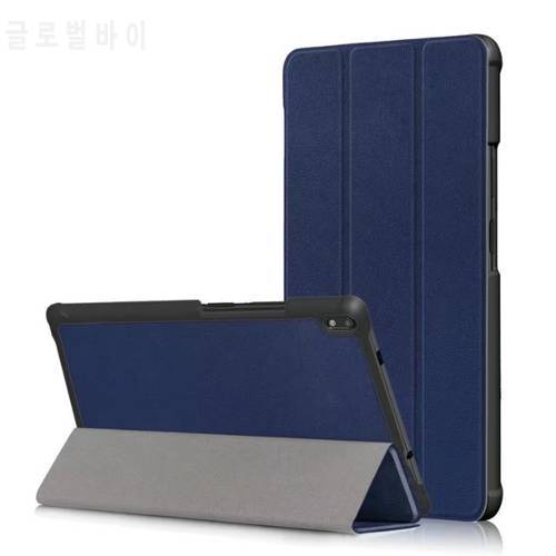 For Lenovo Tab 4 8 Plus Case TB-8704F TB-8704V/N/X Tri-folding Auto Sleep Leather For Lenovo Tab4 8 Plus Cover Tablet Shell+PEN