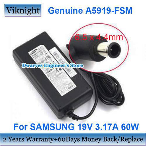Genuine A5919_FSM 19V 3.17A AC Adapter Power Supply For SAMSUNG A5919_FSM A5919FSM Laptop Charger 60W