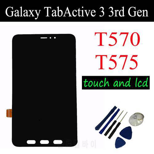 For Samsung Galaxy Tab Active3 Active 3 3rd Gen 2020 T570 LCD T575 LCD Screen and touch Display Complete Assembly