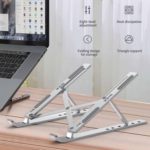 Foldable Laptop Stand Angle Adjustable Computer Holder Portable Aluminum Desk Table Stand Base Bracket For Macbook Pro Notebook
