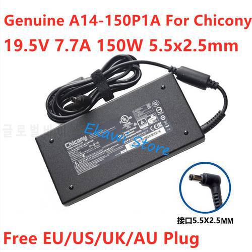 Genuine Chicony A14-150P1A 19.5V 7.7A 150W 5.5x2.5mm ADP-150VB B AC Adapter For MSI GS60 GS70 GE62 GS63VR Laptop Power Charger