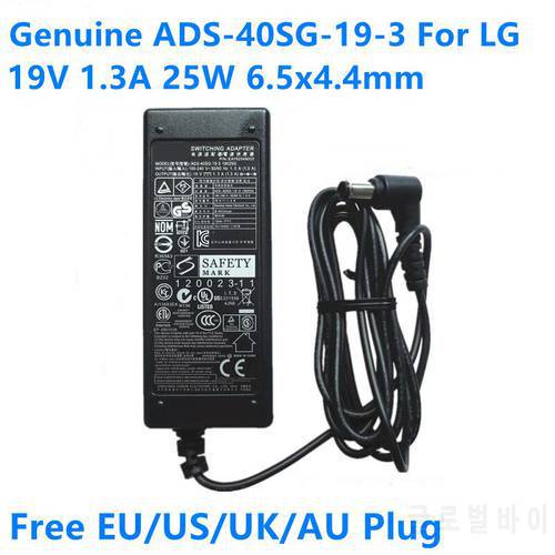 Genuine 19V 1.3A 25W 6.5x4.4mm ADS-40SG-19-3 19025G AC Adapter For LG ADS-40FSG-19 LCAP21 24M38H-B Monitor Power Supply Charger