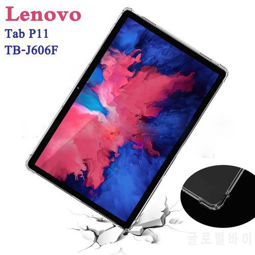 Silicon Case For Lenovo Tab P11 2020 11&39&39 TB-J606F J606N J606L 11 inch Clear Transparent Soft TPU Back Tablet Cover Capa