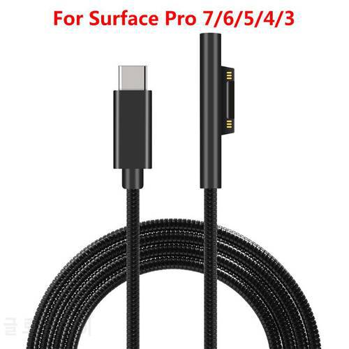 1.5m Usb Type-C Power Supply Charger Adapter 15v 3A Pd Fast Charging Cable for microsoft- Surface Pro 3 4 5 6 7