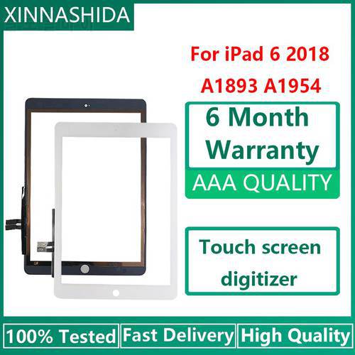 For iPad 6 2018 Touch screen Digitizer For iPad 6 iPad 9.7 2018 Touch Screen Glass Panel Replacement Sensor A1893 A1954