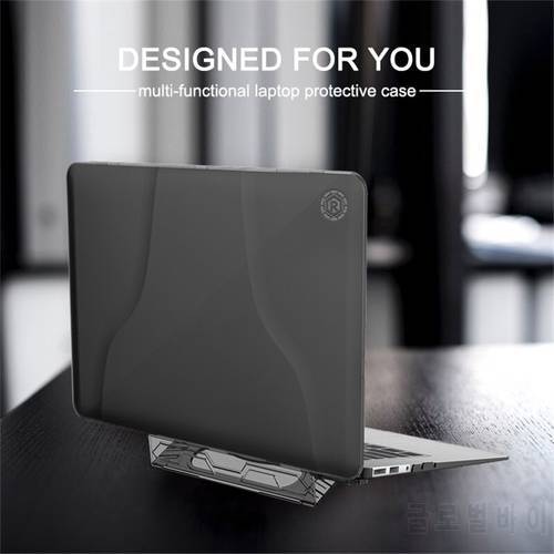 Matte Hard Case for MacBook Air 13 2019 A1932 Touch ID Pro 15 13 2018 A1932 A1706 A1707 A1990 Handle Stand Heat Dissipation Case