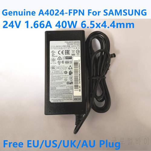 Genuine 24V 1.66A 40W A4024_FPN AC Power Adapter For SAMSUNG K550 HW-H750 SOUNDBAR HW-K450 HW-K550 K650 HW-N450 HW-J550 Charger