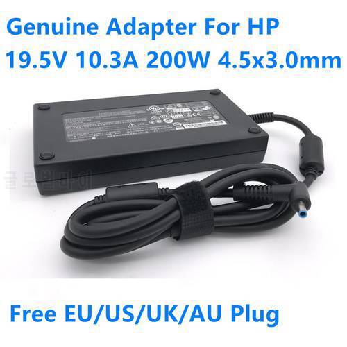 Genuine 19.5V 10.3A 200W 4.5x3.0mm TPN-CA03 TPN-DA10 AC Adapter For HP Laptop Charger ZBOOK 17 G5 G4 G3 OMEN 4 5 6 15-DC0124TX
