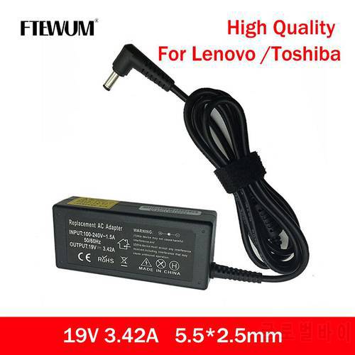 19V 3.42A 65W 5.5*2.5mm Laptop Adapter AC Charger For Lenovo For ASUS For Toshiba G2S L8400 S5000A A2 A2000 Adapter Power Supply
