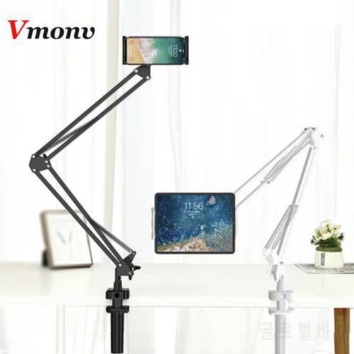 5 to 13 inch Tablet Universal Cell Phone Mount Bed Desktop Holder Adjustable Long Arm Clamp Tablet Bracket for iPad Air Pro 12.9