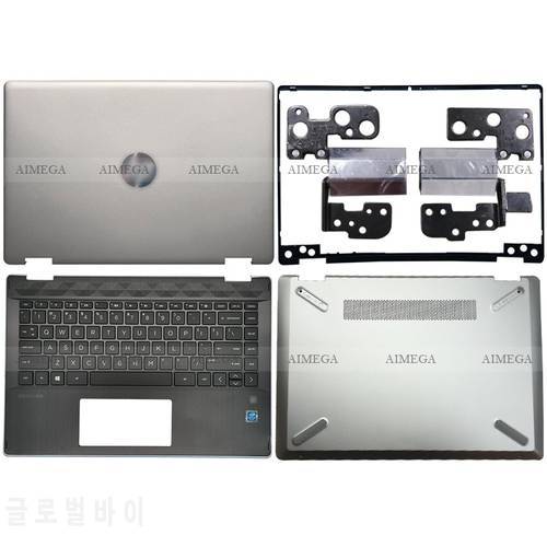 NEW For HP Pavilion X360 14-DH 14-DH003TU Laptop LCD Back Cover/Front Bezel/Hinges/Bottom Case L52873-001 Silver
