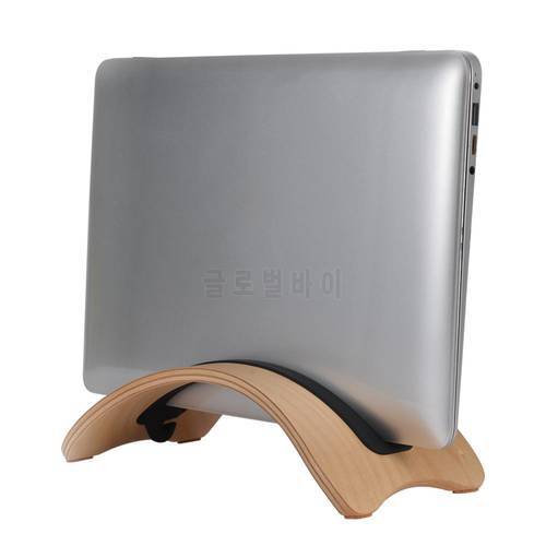 Black Walnut Wood Wooden Vertical Laptop Desktop Stand Holder Display Rack for Macbooks Pro