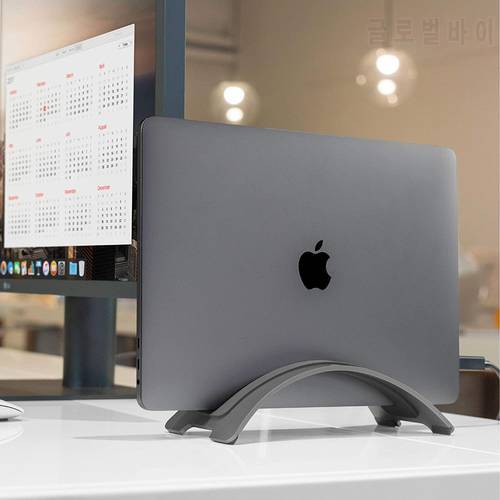 Double vertical laptop stand Aluminum Space-saving Anti Slip Laptop Stand Desktop Erected Holder for Apple MacBook Pro Air