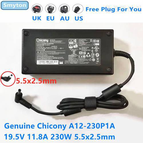 Genuine 19.5V 11.8A 230W 5.5x2.5mm Chicony A12-230P1A A17-230P1A A230A011L AC Adapter For MSI GS75 STEALTH-248 GS65 P65 Laptop