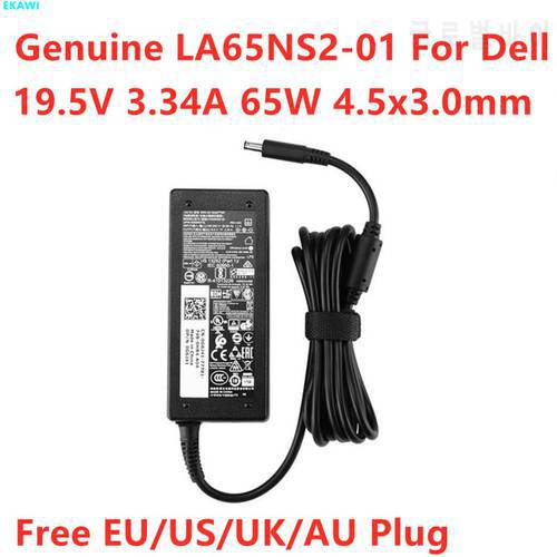 Genuine LA65NS2-01 19.5V 3.34A 65W AC Adapter For Dell Inspiron 3147 3148 5555 5565 XPS 11 13 9350 Laptop Power Supply Charger
