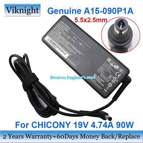 Genuine 19V 4.74A 90W A15-090P1A A17-090P1A A090A086P A090A100P For Chicony AC Adapter Charger For MSI PS63 PS42 8RC 5.5x2.5mm