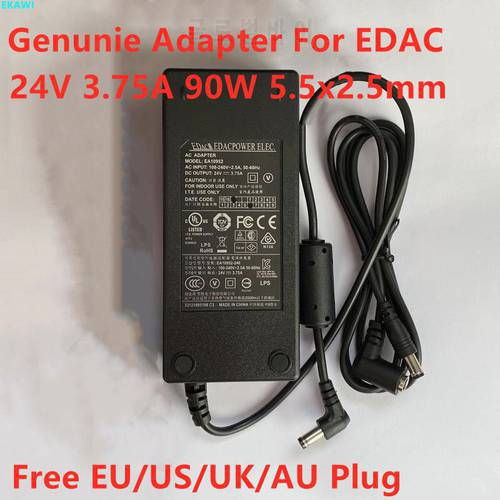 Genunie For 24V 3.75A 90W 5.5x2.5mm EDAC EA10952 AC Adapter For ENERTRONIX EXA0904YJ DYS DYS902 Laptop Power Supply Charger