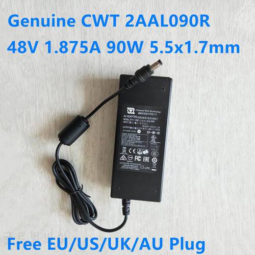 Genuine CWT 2AAL090R 48V 1.875A 90W 5.5x1.7mm AC Adapter For Hikvision Hard Disk Video Recorder Power Supply Charger