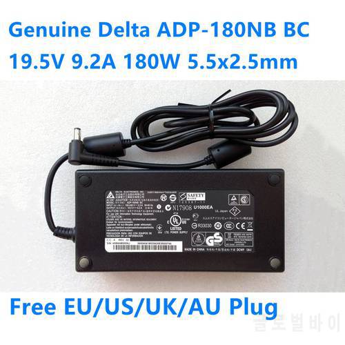 Genuine Delta ADP-180NB BC 180W 19.5V 9.2A 5.5x2.5mm Laptop Adapter Charger For MSI GT60 GX60 GT70 GX70 Series Power Supply