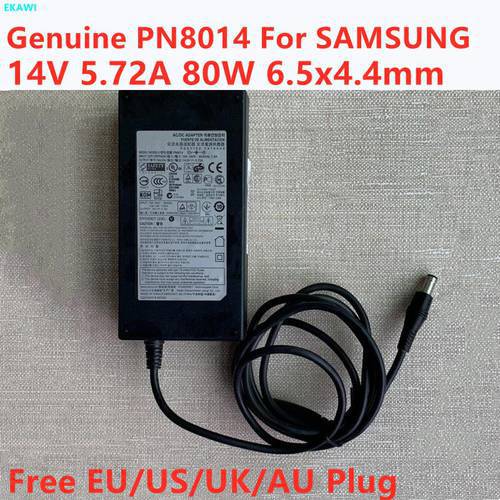 Genuine PN8014 14V 5.72A 80W 6.5x4.4mm AC Adapter For Samsung TA750 TA950 S27A950D U28D590D LT27A950 LCD Monitor Power Charger