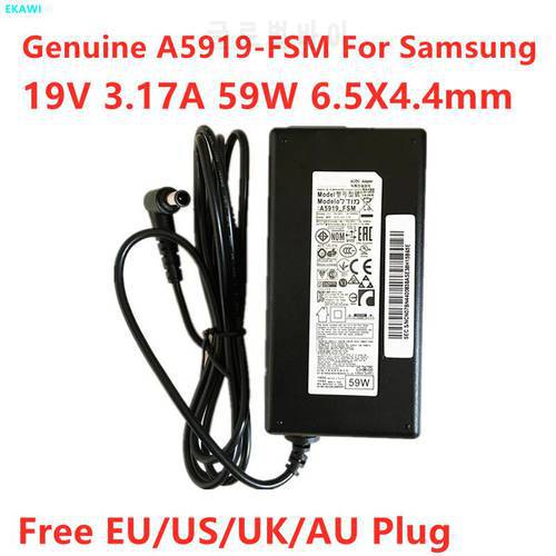 Genuine A5919_FSM 19V 3.17A 60W 6.5X4.4mm AC Adapter For Samsung TV MONITOR UN32J5003 UE32J4500AK UE32J4510 32 TV Power Charger