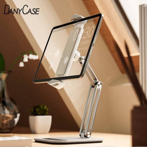 Tablet Stand Adjustable Folding Holder Aluminum Alloy Arm Ergonomic 360 Degree Rotatable For 4-13 inch Tablet and Phone