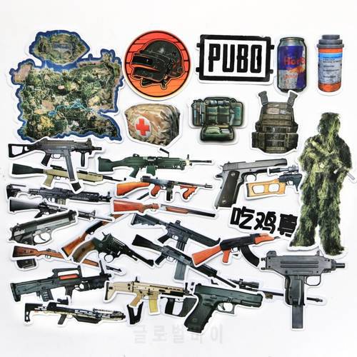 Stickers for Laptop about gun PUBG Game 98k AKM M416 sticker for phone Suitcase