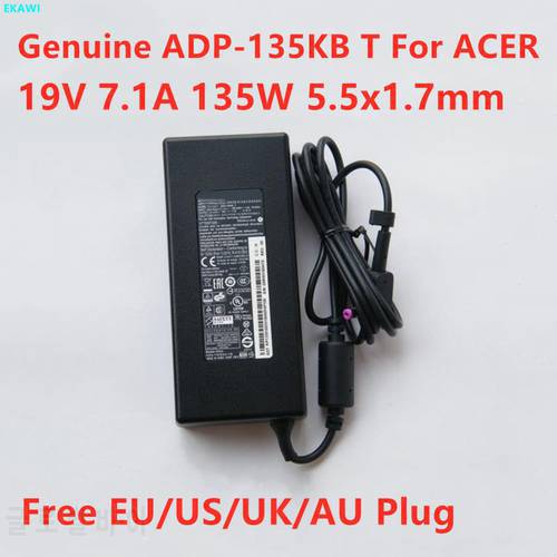 Genuine ADP-135KB T 19V 7.1A 135W PA-1131-16 AC Adapter For ACER ASPIRE 7 A717-71G AN715-51-77QH AN515-52 Laptop Power Charger