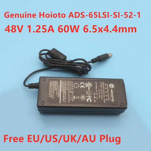 Genuine Hoioto ADS-65LSI-SI-52-1 48060G 48V1.25A 60W Switching AC Adapter For Dahua POE Monitoring Laptop Power Supply Charger