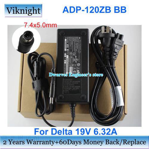Original DELTA ADP-120ZB BB 19V 6.32A 120W AC Adapter Power Supply For ENERTRONIC EXA1106YH 7.4x5.0mm One Pin in Center