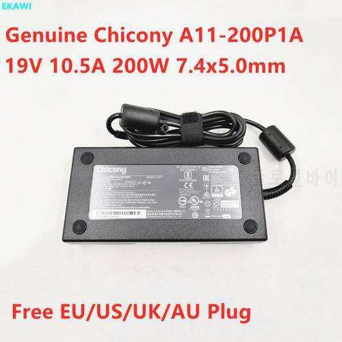 Genuine 19V 10.5A 200W 7.4x5.0mm Chicony A11-200P1A AC Adapter For MSI GL73 8RD-421US GL73 8RD 282 GAMING GTX 1050 TI Charger