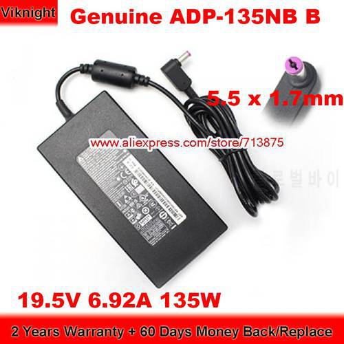 Genuine Delta ADP-135NB B 19.5V 6.92A AC Adapter for Acer NITRO 5 RYZEN 7 N20C2 N20CZ Laptop with 5.5x1.7mm Plug Power Supply