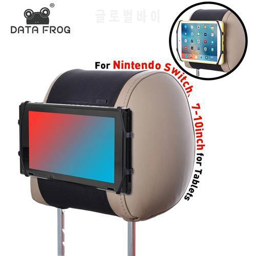 DATA FROG TFY Car Adjustable Holder Compatible-Nintendo Switch Headrest Mount Silicon Stand For 7-10 Inch iPad/Fire HD/Kindle