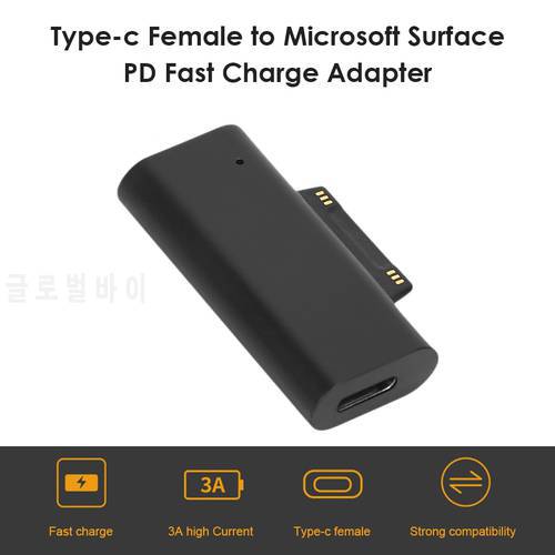 For Microsoft Surface Pro 3-6 Go USB C PD Fast Charging Plug Converter for Surface Book USB Type C Female Adapter Connector New