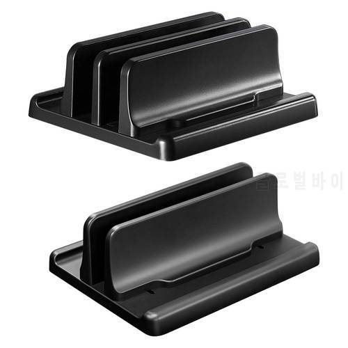 Portable Vertical Adjustable Aluminum Stand Desktop Dual Slot Notebook Tablet Base Mount Holder Dock for Macbook Pro Air