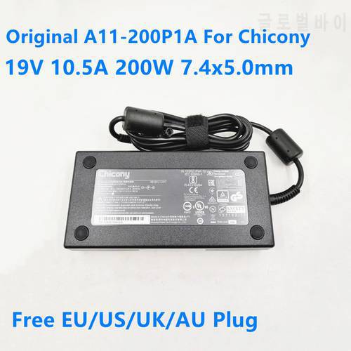 Genuine Chicony 200W 19V 10.5A 7.4x5.0mm A11-200P1A A200A009L A200A013L AC Adapter For MSI GL73 8RD-421US 8RD 282 Laptop Charger