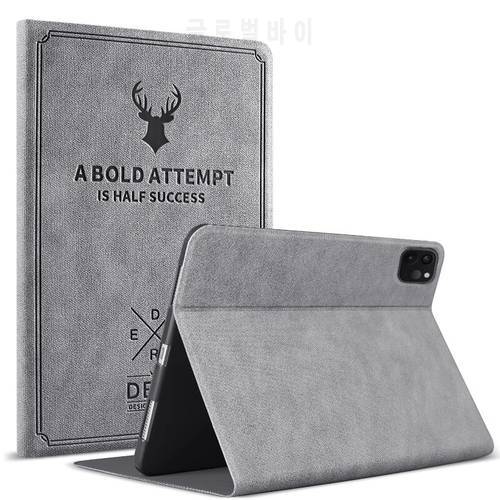 For iPad Pro 11 Case 2021 Slim Retro Magnetic Stand Flip PU Leather Smart Cover for iPad Pro 11 Case 2020 Tablet Funda