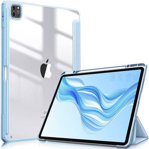 For iPad Pro 11 12.9 Case 2020 Pro 2021 12 9 Air 4 10.9 Apple Pencil Holder Wireless Charging Cover iPad 10 Air 5 10.9 2022 Case