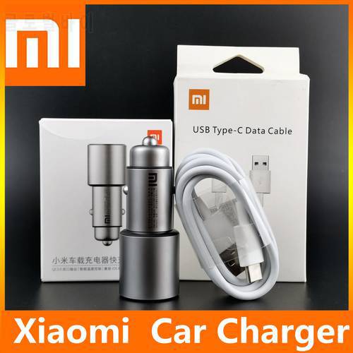 Xiaomi Car Charger Original QC 3.0 5V/3A 9V/2A 12V/1.5A Quick Charge Dual USB Port Charger 2A Type C Cable For IPhone Xiaomi