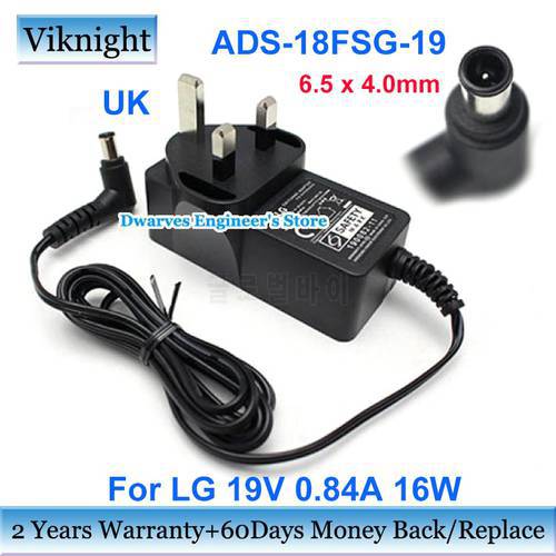Genuine Charger for LG 19V 0.84A EAY63032019 ADS-25FSF-19 22MK430H 16w AC Adapter 19M38A FLATRON 27EA 33V-B LCAP42 Power Supply