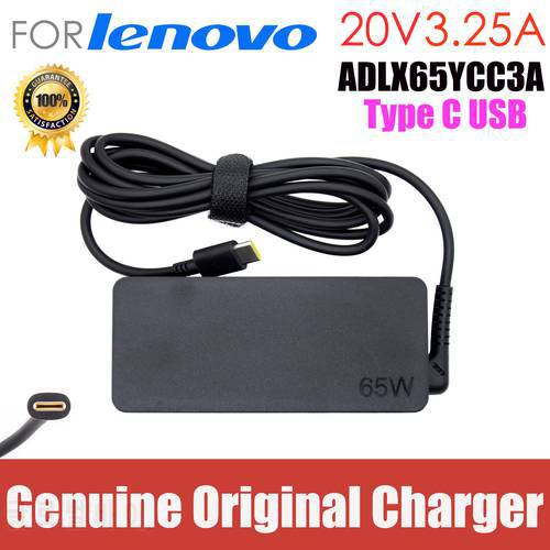 Original 65W 20V 3.25A TypeC USB AC Adapter Laptop Charger for Lenovo ThinkPad E470 E480 E490 E495 E580 E590 GaN L380 L390 P51s