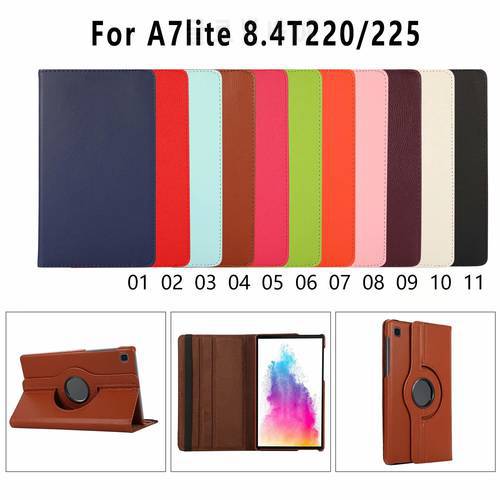Case For Samsung Galaxy Tab A7 Lite 8.7 inch SM-T220 T225 Tablet 360 Degree Rotating Leather Cover Stand Holder Protective Shel