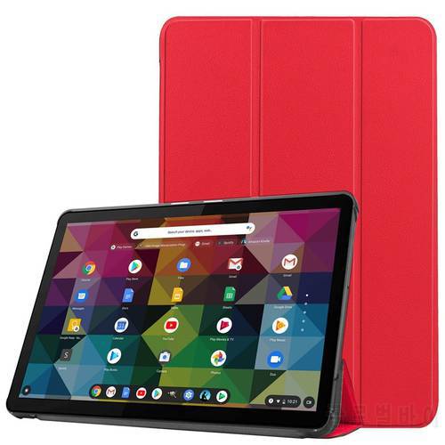 For Lenovo Chromebook Duet 10.1 CT-X636F 2020 CT-X636N CT-X636 CT X636 Tablet Case Custer Fold Stand Bracket Leather Cover