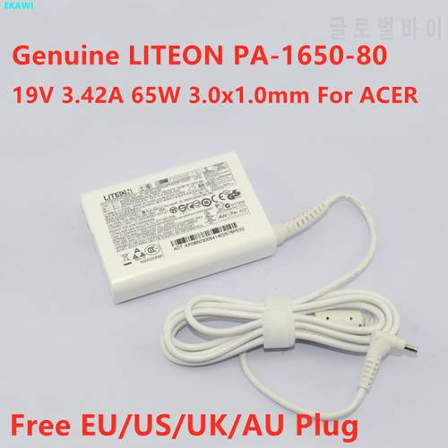 Genuine 19V 3.42A 65W PA-1650-80 AC Adapter For ACER Aspire S3 S5 S7 S7-191 S7-391 ULTRABOOK ICONIA W700 Series Laptop Charger