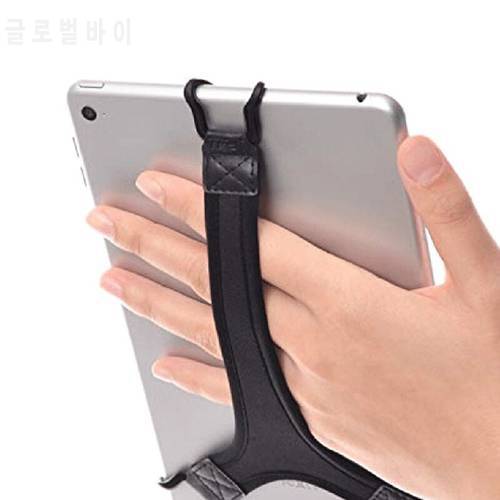 Tablet Hand Strap Holder Elastic Belt Leather Handle Grip with Elastic Belt, Secure & Portable for 9